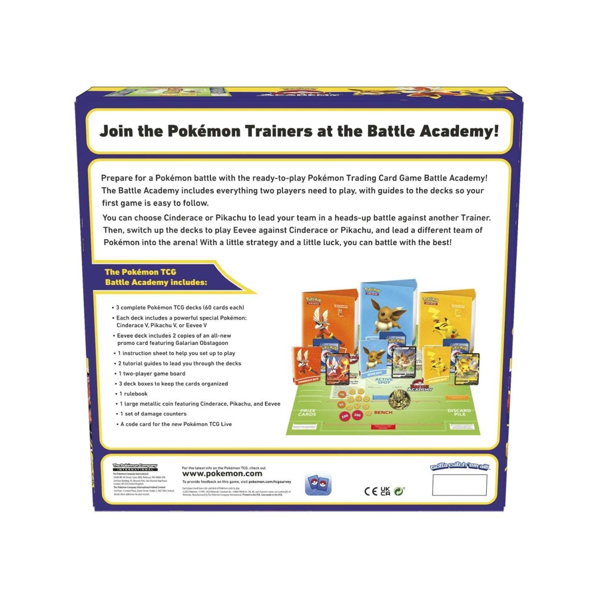 Pokemon Battle Academy 2022 Back Box